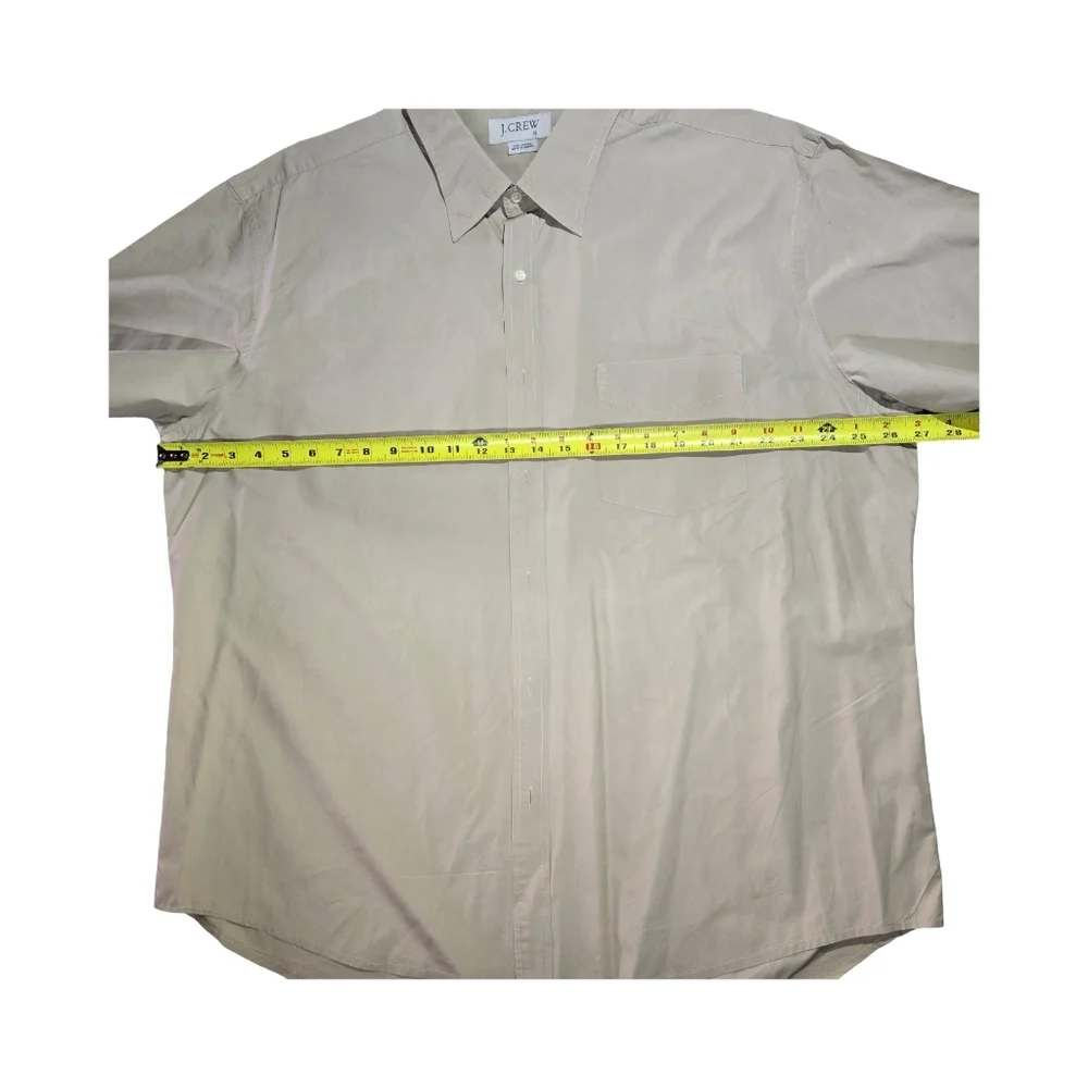 J. Crew Men's Beige Short Sleeve Button-Down Shirt Size XL